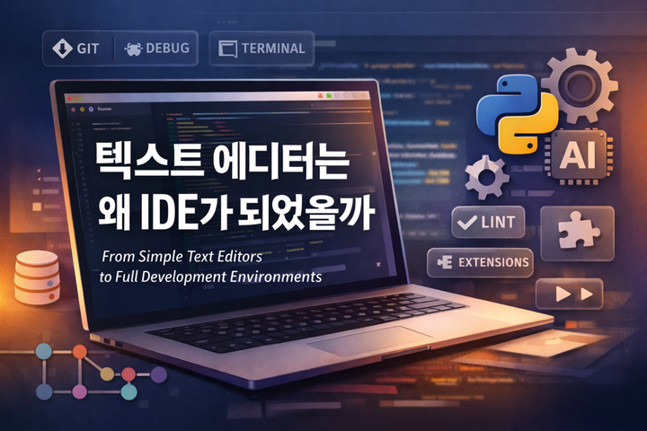 텍스트 에디터는 왜 IDE가 되었을까 — 단순한 편집기에서 개발 플랫폼으로 변한 이유