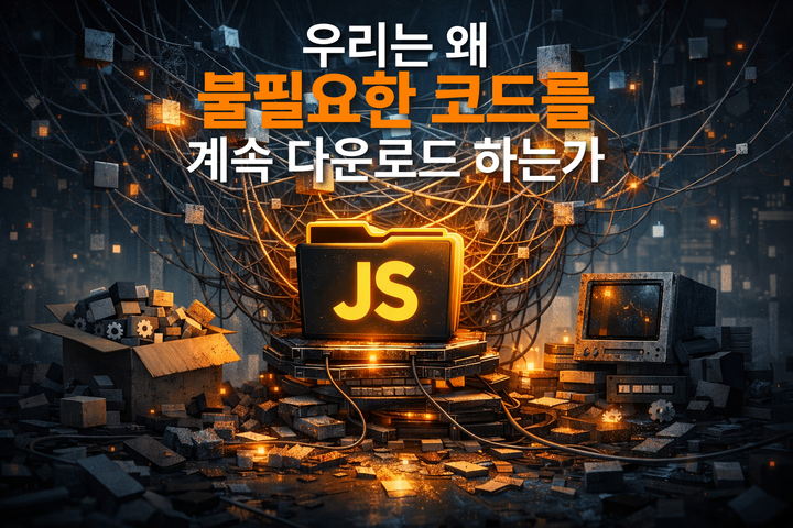 우리는 왜 아직도 필요 없는 코드를 다운로드하고 있을까
— JavaScript 의존성 비대화의 구조적 착각