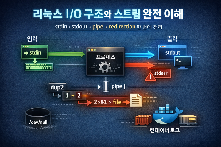 리눅스 I/O 구조와 스트림 완전 이해 — stdin, stdout, pipe, redirection까지 한 번에 정리