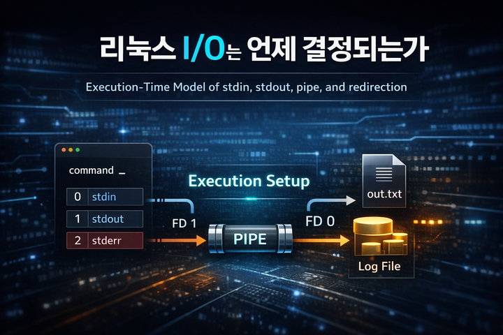 리눅스 I/O는 언제 결정되는가 — stdin, stdout, pipe, redirection의 실행 시점 구조